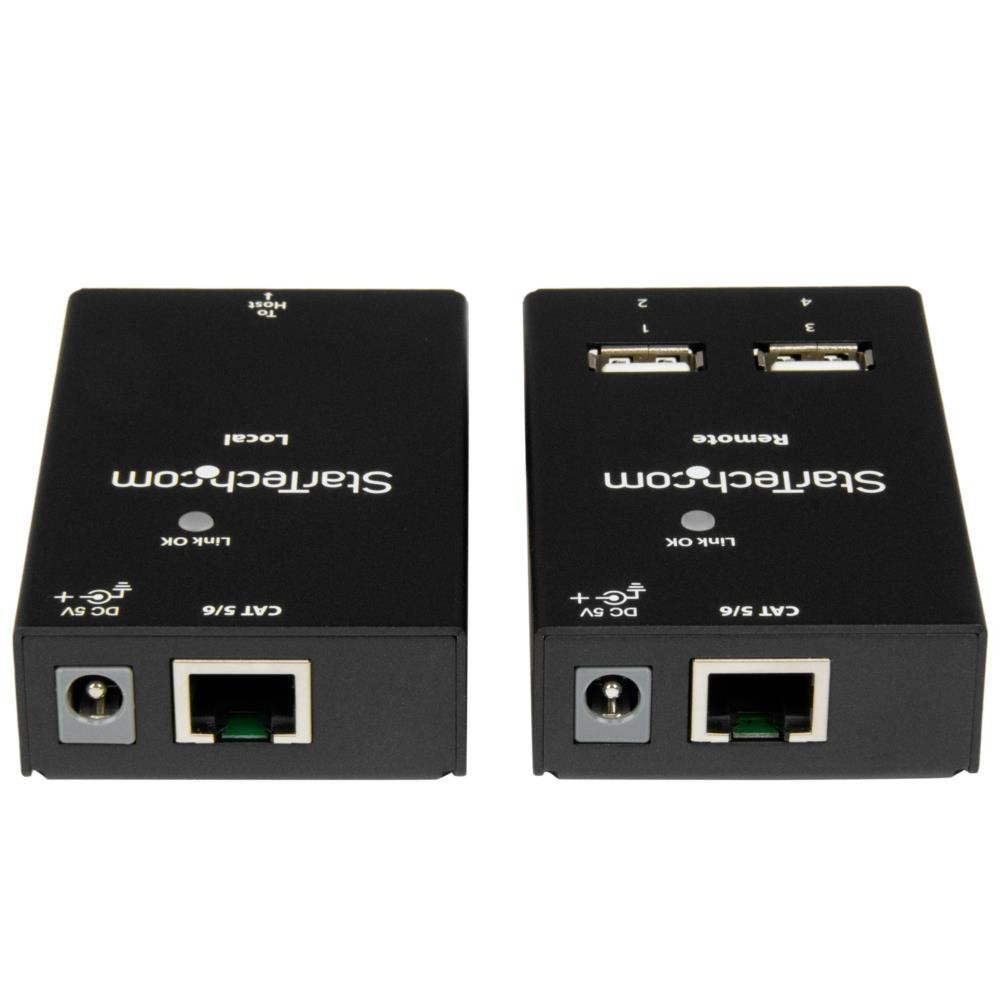 StarTech.com 4-Port USB 2.0-Over-Cat5/6 Extender up to 130-Feet with Compact USB Extension (USB2004EXTV)