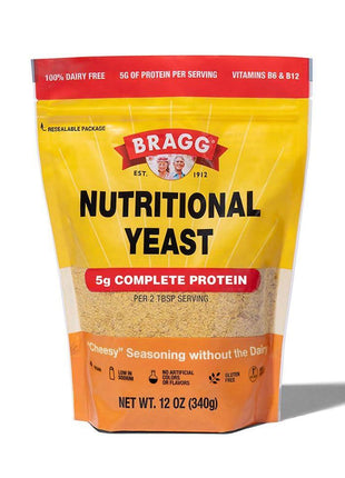 Bragg Premium Nutritional Yeast Seasoning - Vegan, Gluten Free – Good Source of Protein & Vitamins – Nutritious Savory Parmesan Cheese Substitute (Original, 12 Ounce (Pack of 1))