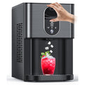 Nugget Ice Makers Countertop, Self-Dispensing Pellet Ice Maker, 44Lbs/24H, Portable Pebble Ice Maker Machine with Self-Cleaning, Soft Chewable Ice Makers for Home Kitchen Office, Silver