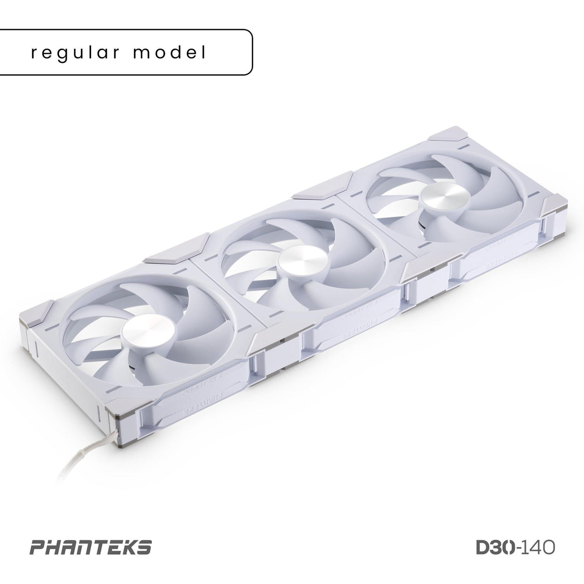 Phanteks D30-140 DRGB PWM Fan 3Pack, Premium D-RGB Performance Fans, ARGB/DRGB Lighting, Daisy-Chain Fan Linking System, 3Pack (White)