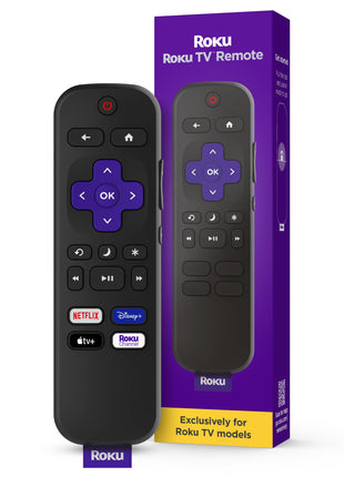 Roku TV Remote Control (Official Manufacturer Product) | Simple Setup & Pre-Set App Shortcuts - Replacement Remote Compatible with RokuTV Models ONLY (Not Roku Players)