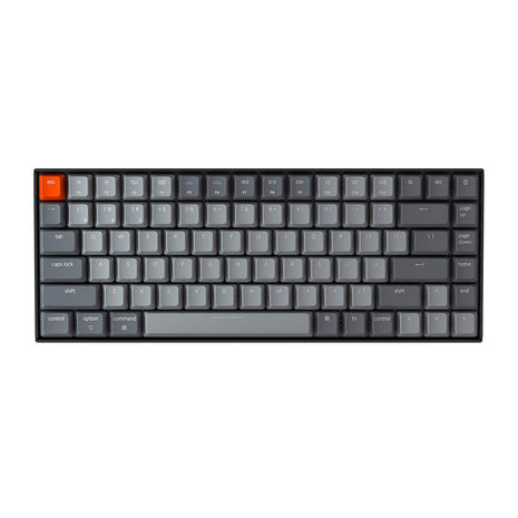 Keychron K2 75% Layout Bluetooth Wireless Mechanical Keyboard Super Switch/White LED Backlit/USB C/Anti Ghosting/N-Key Rollover, 84 Keys Gaming Keyboard for Mac Windows-Version 2
