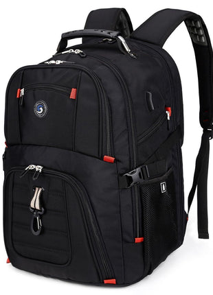 SHRRADOO Extra Large 50L Travel Laptop Backpack with USB Charging Port, College High School Backpack Airline Approved Business Work Bag Fits 17 Inch Computer for Men Women