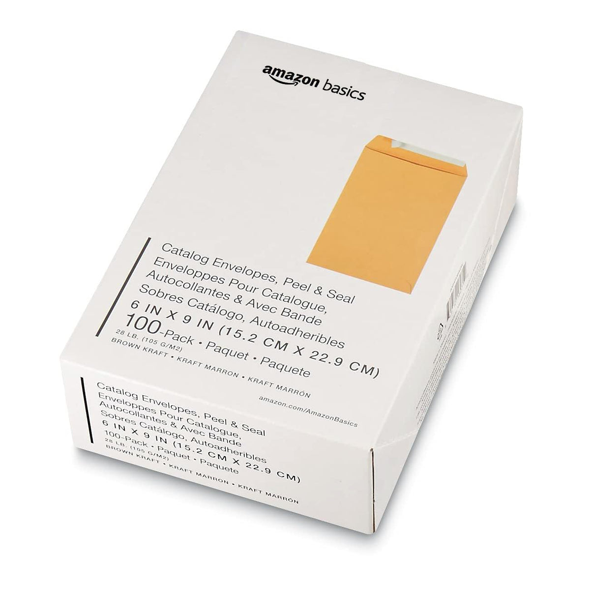Amazon Basics Self Adhesive Catalog Mailing Envelopes, Peel and Seal, 6x9 Inch, Brown Kraft, 100-Pack