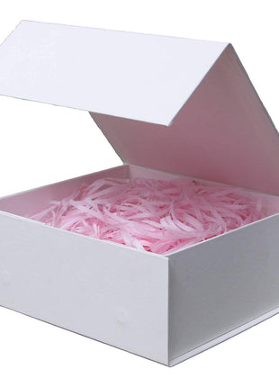Rsgift White Gift Box with Lid, 7.8x7x3.1 Inches(Inside size:7.4x6.8x3 inches), Magnetic Closure Small box for Men - Wedding, Birthday, Graduation Packaging