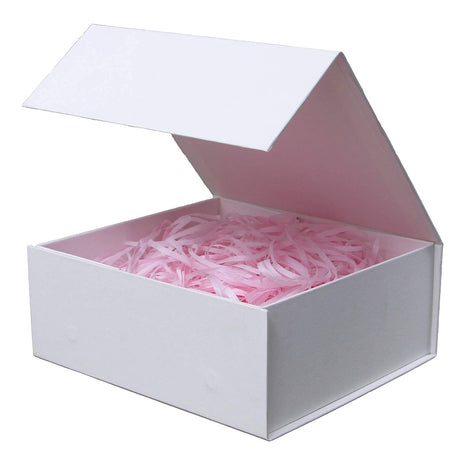 Rsgift White Gift Box with Lid, 7.8x7x3.1 Inches(Inside size:7.4x6.8x3 inches), Magnetic Closure Small box for Men - Wedding, Birthday, Graduation Packaging