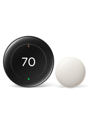 Google Nest Learning Thermostat (4th gen) + Nest Temperature Sensor (2nd gen) - Obsidian