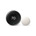 Google Nest Learning Thermostat (4th gen) + Nest Temperature Sensor (2nd gen) - Obsidian