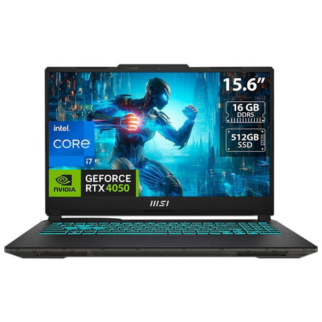 MSI Cyborg 15 15.6 inch 144Hz FHD Gaming Laptop: Intel Core i7-13620H, NVIDIA Geforce RTX 4050, 16GB DDR5, 512GB NVMe SSD, Cooler Boost 5, Win 11 Home: Black A13VE-218US