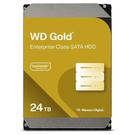 Western Digital 24TB WD Gold Enterprise Class SATA Internal Hard Drive HDD - 7200 RPM, SATA 6 Gb/s, 512 MB Cache, 3.5 inch - WD241KRYZ