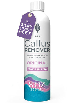 Lee Beauty Professional Callus Remover for Feet - Original, Powerful Formulation - Extra Strength Gel, Home Pedicure Foot Spa Results - Cracked & Dead Dry Skin Supplies - 8 Oz
