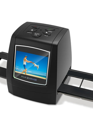 Mini Digital Film & Slide Scanner – Converts 35mm Negatives & Slides to JPEG Photo – Includes 2.4 LCD Screen – Easy Load Film Adapters