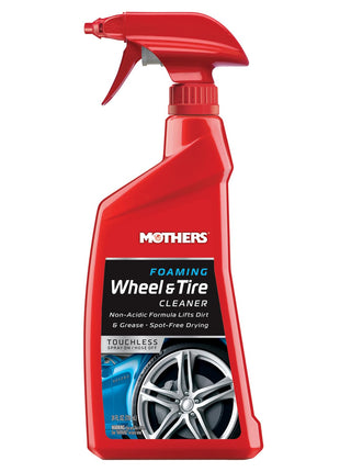 Mothers Foaming Wheel & Tire Cleaner, 24 oz. (05924) | Foaming Action Lifts Brake Dust & Grime, Safe for Factory-Coated Wheels, Restores, Cleans, Finishes Fast, Spot-Free Rinse