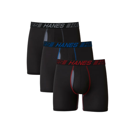 Hanes Men's Underwear Boxer Briefs Pack, 3-Pack, Total Support Pouch, Long or Short-Leg Boxer Briefs