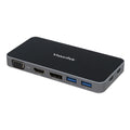 VisionTek VT200 Portable USB-C Dual Monitor Hub - 1x DP, 1x HDMI, 1x VGA, 2X USB-A Ports, 1x USB-C for Windows/MacOS/ChromeOS/iOS