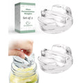 Elementi Fermentation Weight Set of 2 - Easy to Use Glass Fermenting Weights, Perfect Fit for Wide Mouth Mason Jars, Highly Durable Soda-Lime Glass Fermentation Kit for Sauerkraut, Kimchi & More
