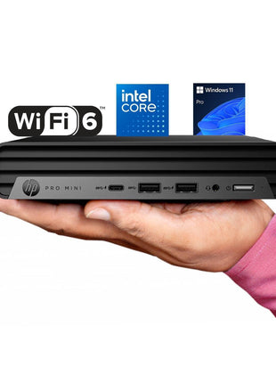 HP Pro 400 G9 Mini PC Desktop Computer, Intel CPU, 16GB DDR5 RAM, 256GB PCIe SSD, Triple 4K Display Support, USB-C, Ultra-Quiet Design, Bluetooth 5.2, WiFi 6, Keyboard and Mouse, Windows 11 Pro