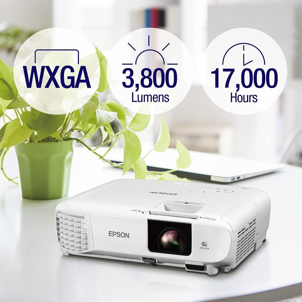 Epson PowerLite W49 LCD Projector - 16:10 - Ceiling Mountable