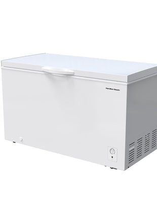 14 cu ft Chest Freezer - White, Large Storage for Families, Space-Saving Flat Back, Front Drain, Garage Ready - By Hamilton Beach