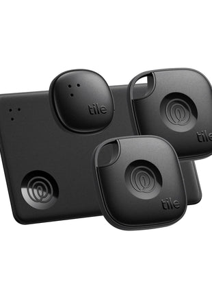 Life360 Tile Essentials - Bluetooth Trackers & Item Locators for Keys, Wallets, Remotes & More; Easily Find All Your Things. Both iOS and Android Compatible. 4-Pack (Mates/Slim/Sticker)