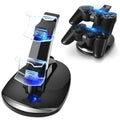 TNP Compatible with PS3 Controller Charger Stand for Sony Playstation 3 Controller compatible with Dualshock 3 Charging, 2 Tier Docking Station Stand and 2 USB PS3 Cable ports with LED Indicators