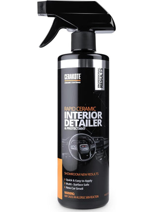 CERAKOTE Rapid Ceramic Interior Detailer and Protectant (14 fl oz.) – Quick and Easy – Multi-Surface Safe – Interior Car Cleaner Spray – Dry to the Touch – Clean and Protect Your Car, Truck, or SUV