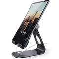 Lamicall Tablet Stand Adjustable, Tablet Stand : Desktop Stands Holder Dock Compatible with Tablets Such as iPad 2018 Pro 9.7, 10.5, Air Mini 4 3 2, Kindle, iPhone 17 Max, E-Reader (4-13'')- Black