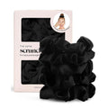 Kitsch Satin Scrunchies for Women – No Crease Hair Ties – Soft Satin Hair Scrunchies for Girls – Frizz Free, Gentle, Stylish Hair Accessories – Black, 5 pcs