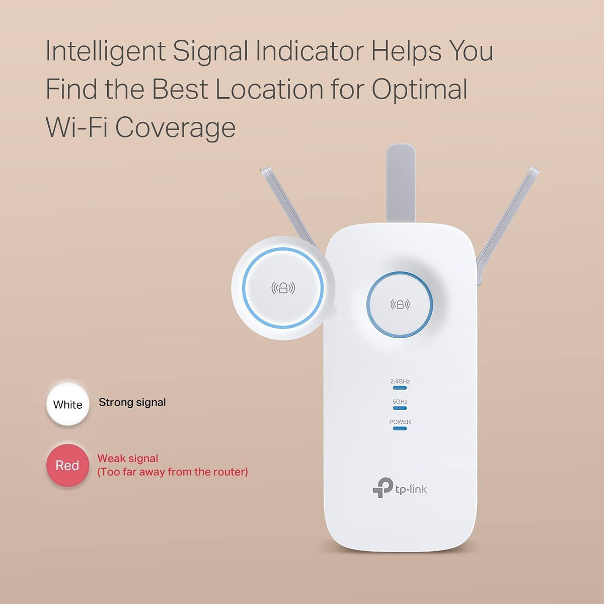 TP-Link AC1900 WiFi Range Extender RE550 | Dual-Band Wireless Repeater Amplifier w/Gigabit Ethernet Port | Up to 2200 Sq. Ft., 32 Devices | Internet Signal Booster | APP Setup | EasyMesh Compatible