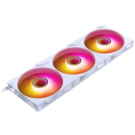 Phanteks M25-140 Gen2 Triple Pack, 3X 140mm ARGB High Performance Cooling Fans, Daisy-Chain Unified Fan Frame, Infinity Mirror hub, Single Cable Connection, White