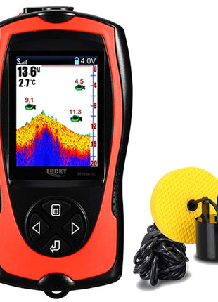 LUCKY Portable Fish Finder Handheld Kayak Fish Finders Wired Fish Depth Finder Sonar Sensor Transducer for Boat Fishing Sea Fishing