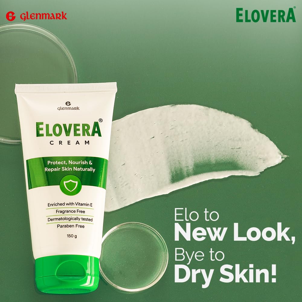 Elovera Moisturising Cream 150g | For Dry Skin | with Aloe Vera & Vitamin E | Protects, Nourishes and Repairs Skin | Paraben Free | Fragrance Free