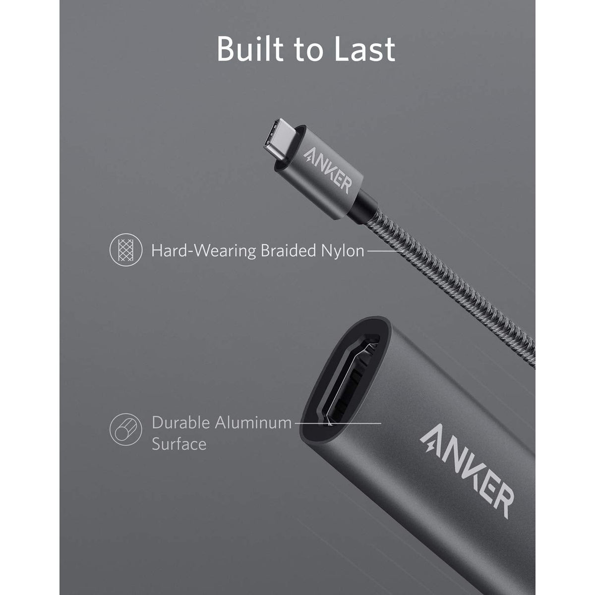 Anker USB C to HDMI Adapter (4K@60Hz), 310 USB-C Adapter (4K HDMI), for MacBook Pro, MacBook Air, iPad Pro, Pixelbook, XPS, Galaxy, and More(Compatible with Thunderbolt 3 Ports)