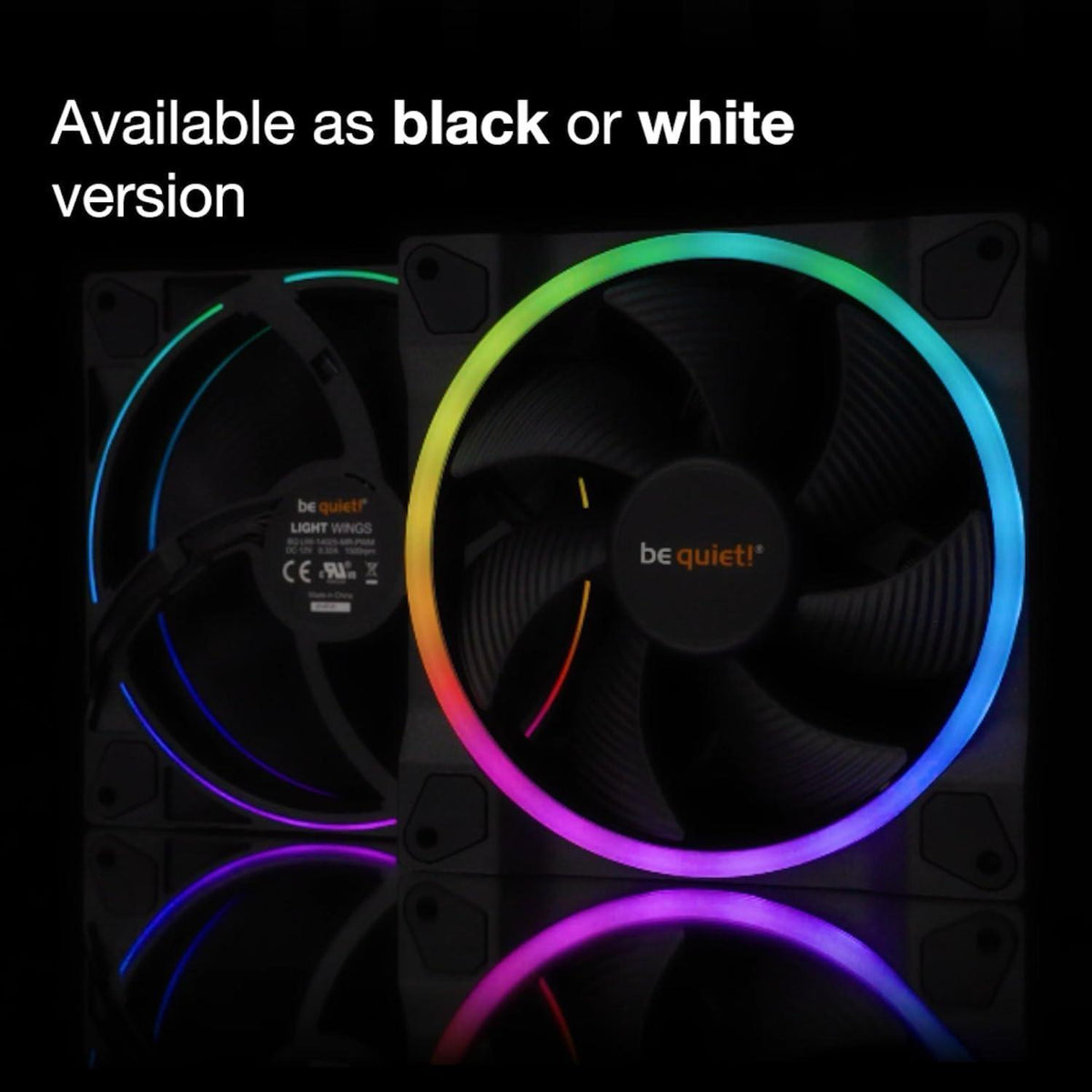 be quiet! Light Wings White 140mm PWM High Speed Triple Pack Premium ARGB Cooling Fan | 4-Pin | BL103
