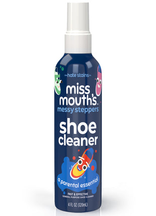 Miss Mouth's Messy Steppers Shoe Cleaner - 4oz Spray Ready To Use Sneaker Cleaner for Rubber, Canvas, Leather to Remove Dirt, Grass, Scuffs from makers of Miss Mouth's Messy Eater Stain Treater