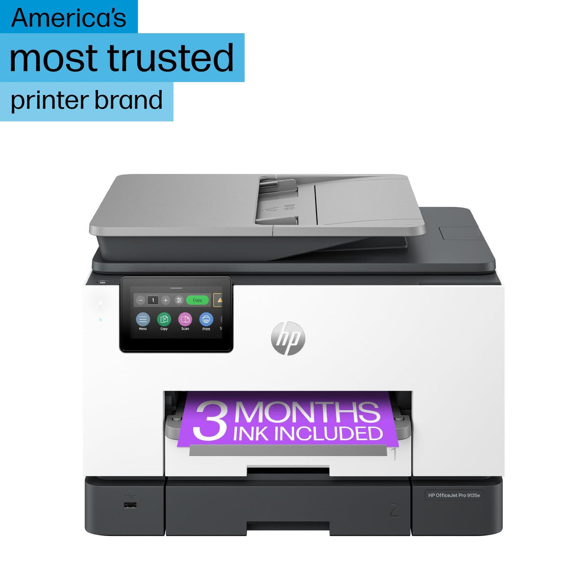 HP OfficeJet Pro 9135e All-in-One Printer, Color, Printer-for-Small Medium Business, Print, Copy, scan, fax, wireless. 3 month Instant Ink trial included ; Two-Sided Printing; Two-Side