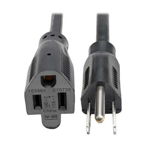 Tripp Lite Power Extension Cord, 13A, 16AWG (NEMA 5-15P to NEMA 5-15R) 6-ft.(P024-006-13A) Black