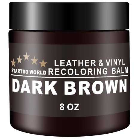 STARTSO WORLD Leather Recoloring Balm, Dark Brown Leather Repair Kit for Furniture, Leather Dye, Leather Color Restorer for Couches, Leather Couch Paint | Repair, Restore Faded & Scratched Leather
