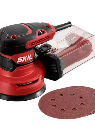 SKIL 5" Random Orbital Sander with Cyclonic Dust Box & 3pc Sanding Sheet - SR211601, Multicolor