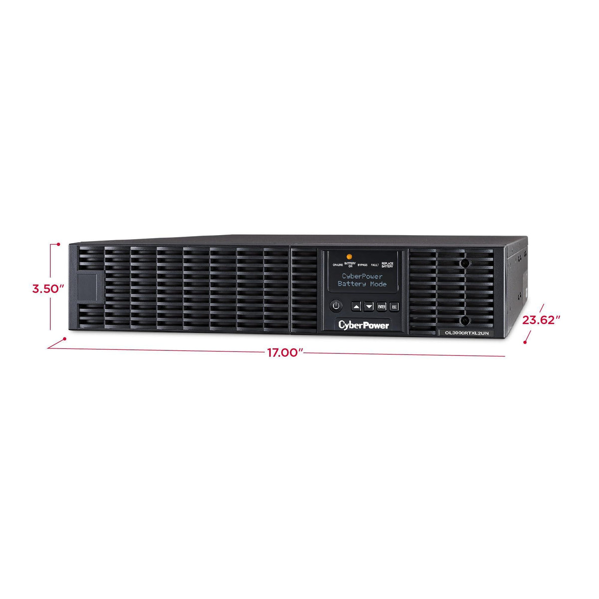 CyberPower OL3000RTXL2UN Smart App Online UPS Battery Backup and Surge Protector, 3000VA/2700W, 7 Outlets, 2U Rack/Tower, Pre-Installed RMCARD205, EBM Option, UL Certified