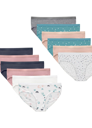 Hanes Girls' And Toddlers Underwear, Stretch Cotton Panties, 12-pack, Briefs, Bikini and Hipsters for Girls
