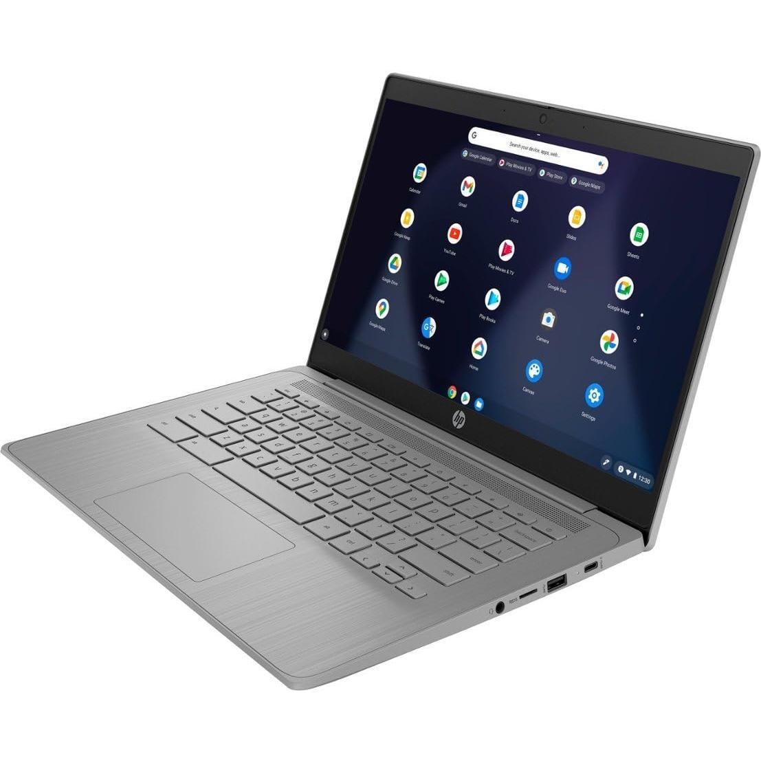 HP 2023 Chromebook Laptop, 14 Inch Display, Intel Celeron N4120 Processor, 4GB RAM, 64GB eMMC, Intel UHD Graphics 600, WiFi, Bluetooth, Chrome OS, Modern Gray