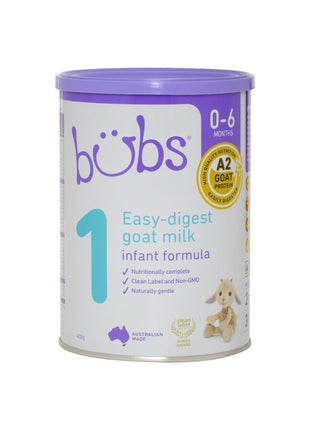 Bubs Goat Milk Infant Formula Stage 1, Infants 0-6 months, Made with Fresh Goat Milk, 14.1 oz