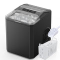 Sweetcrispy Countertop Ice Maker, Portable Ice Machine Self-Cleaning, 9 Cubes in 6 Mins, 26 lbs/24Hrs, 2 Sizes of Bullet Ice for Home Party Office,Elegant Black