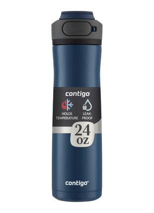 Contigo Cortland Chill 2.0 Blueberry Stainless Steel Water Bottle Vacuum-Insulated Spill-Proof Lid 24oz Ideal for Hot or Cold Drinks Interchangeable Lid Perfect for Kids & Adults