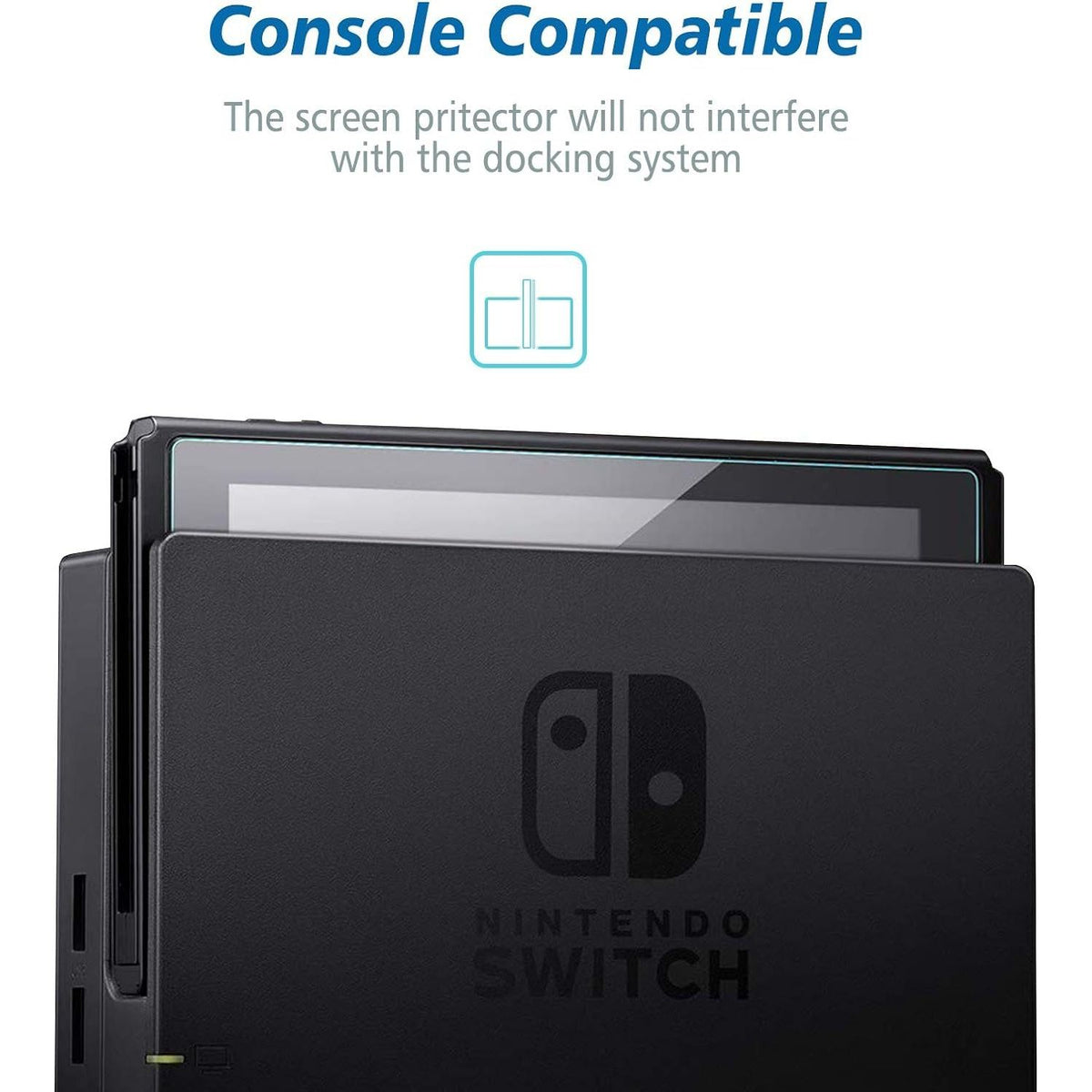 NEW'C 3 Pack Designed for Nintendo Switch Screen Protector Tempered Glass, Case Friendly Anti Scratch Bubble Free Ultra Resistant