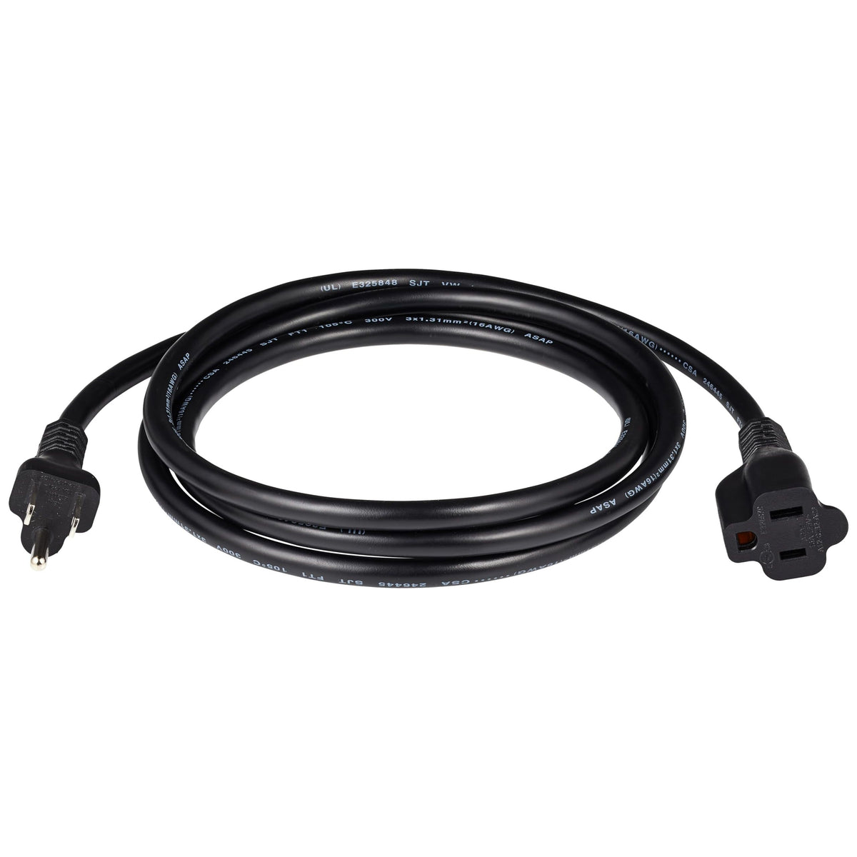Amazon Basics Extension Cord, 6 Ft, 3 Prong Outlet Extender, Indoor Extension Cord, 13 Amps, 125V, Black