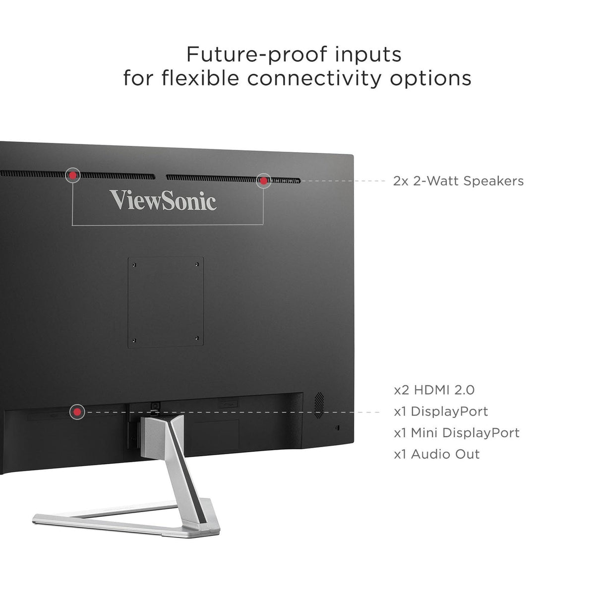 ViewSonic VX3276-4K-MHD 32 Inch 4K UHD Monitor with Ultra-Thin Bezels, HDR10 HDMI and DisplayPort for Home and Office