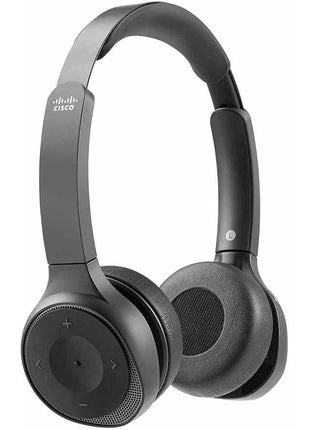 Cisco Headset 730, Wireless Dual On-Ear Bluetooth Headset with Case, USB-A HD Bluetooth Adapter, USB-A and 3.5mm Cables, Carbon Black, 2-Year Limited Liability Warranty (HS-WL-730-BUNA-C)