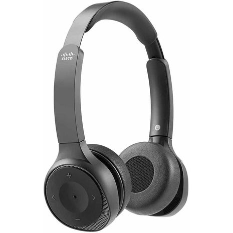 Cisco Headset 730, Wireless Dual On-Ear Bluetooth Headset with Case, USB-A HD Bluetooth Adapter, USB-A and 3.5mm Cables, Carbon Black, 2-Year Limited Liability Warranty (HS-WL-730-BUNA-C)